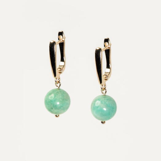 Серьги Мята Амазонит 14K (EAR1141)