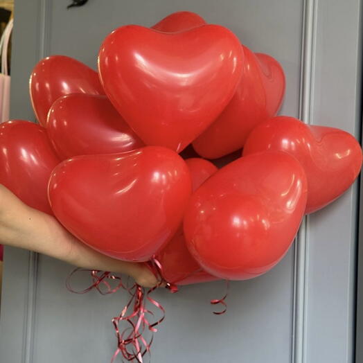 Связка из 10-ти шаров сердец