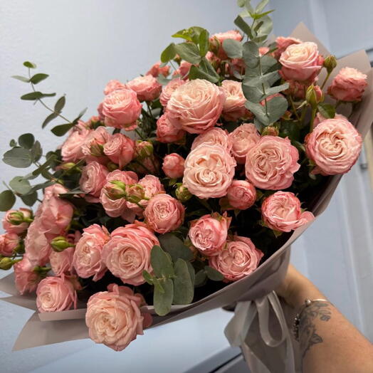 Монобукет из пионовидной розы🌸🌿