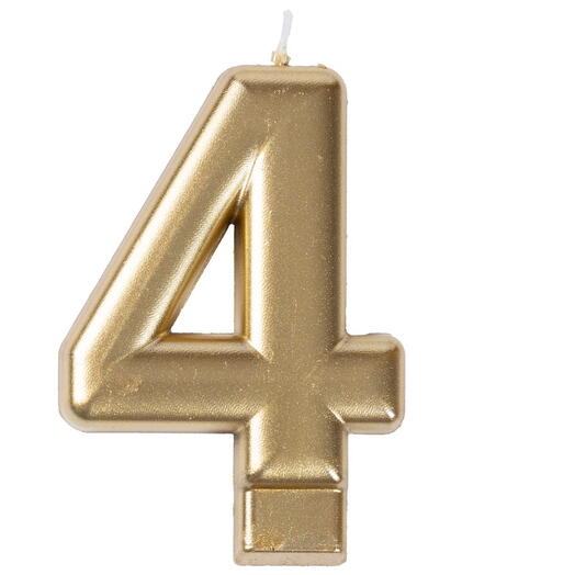 Свеча -цифра "4" Золотая