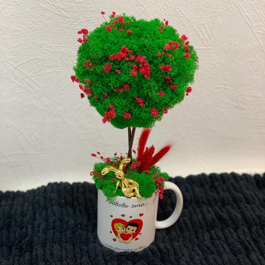 Дерево топиарий «сердце одно на двоих»