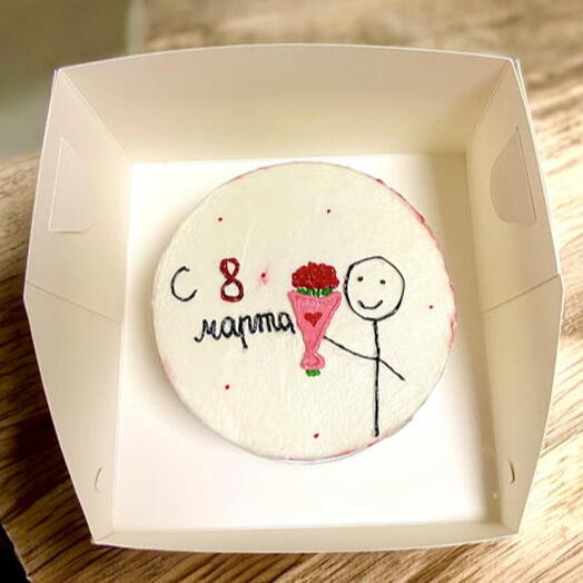 Бенто торт 8 , человечек с букетом