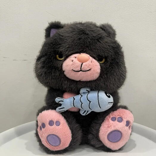 Мягкая игрушка кот с рыбой
