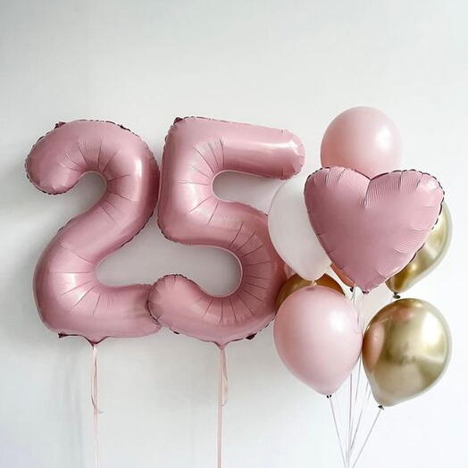 Воздушные шары на 25 лет "Клубника"