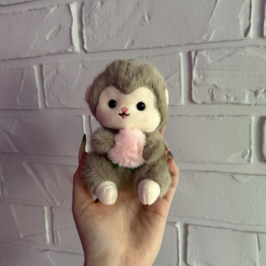 Игрушка брелок серо-коричневая обезьянка