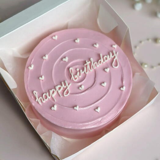 Бенто торт happy birthday pink/ розовый/с днём рождения