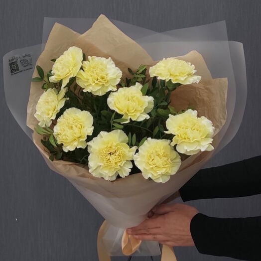 Желтые диантусы с эвкалиптом 💛💛💛