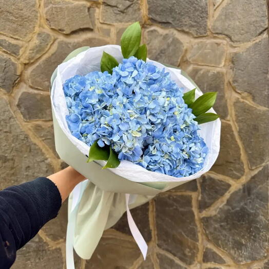 Букет из 5 голубых гортензий😍