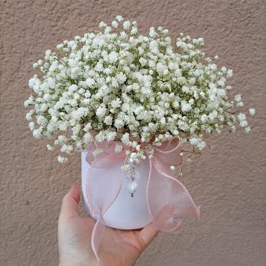 Белоснежное облако гипсофилы в коробке
