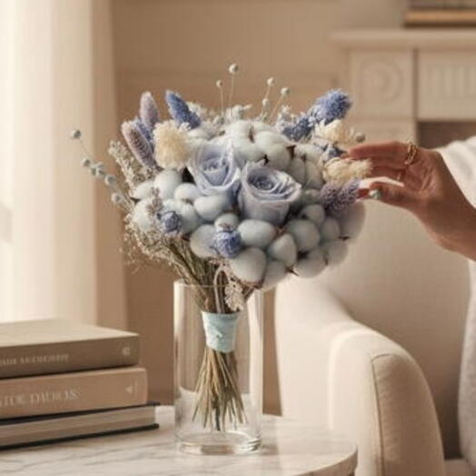 Букет из сухоцветов "Blue Cotton"