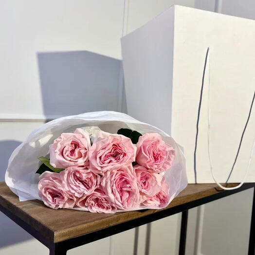 ПОДРУГЕ🥰 Букет из 9 розовых пионовидных роз