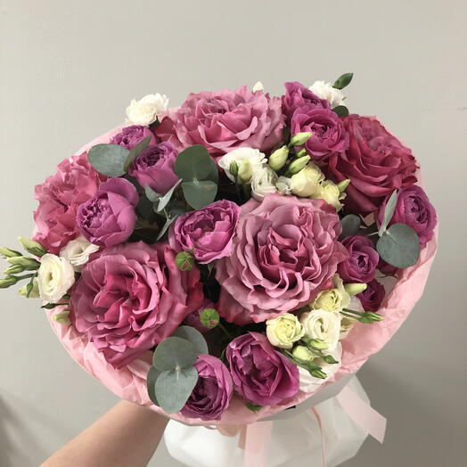 🩷Яркий букет с пион. розами Bloom Room