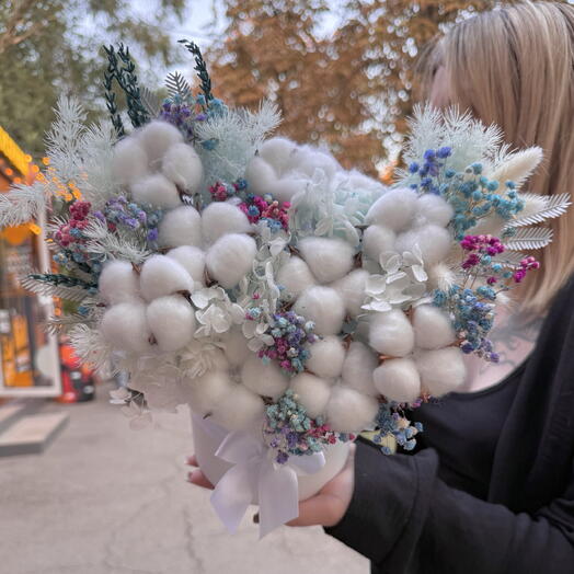 Сухоцветы и стабилизированные растения в коробке🌸Размер S