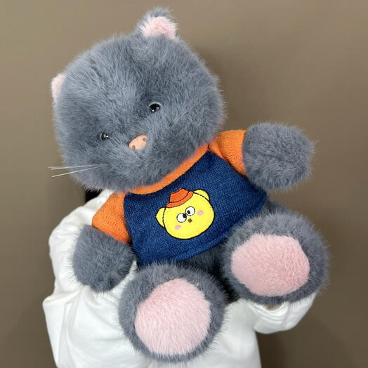 Мягкая игрушка серый Котенок 🐈‍⬛