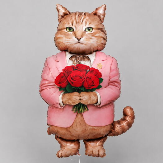 🌺🐱«Кот с букетом» 107 см