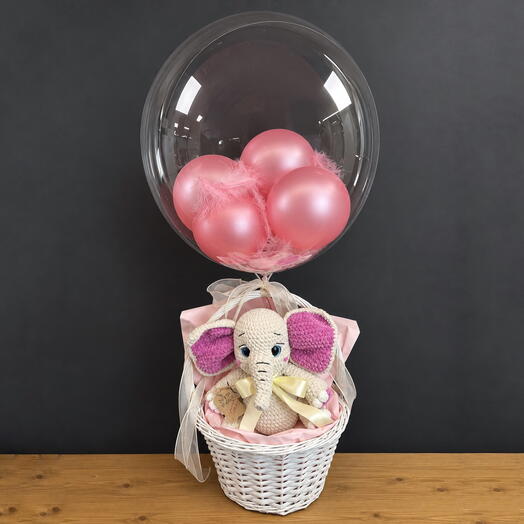 Подарочный набор со слонёнком и шаром bubble