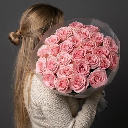 «Нежная вуаль» 💗 моно букет 25 роз
