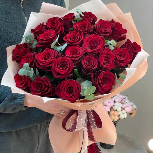 Букет из 23 бордовых роз🌹