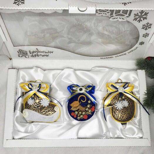 Набор новогодних игрушек «Зима» синий