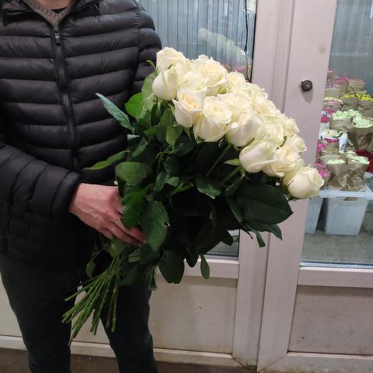 Роза 25 шт белый
