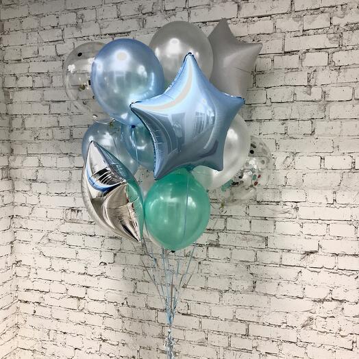 Букет Небо 15 шаров