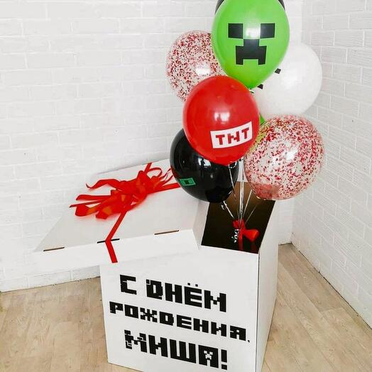 Коробка-сюрприз пиксели