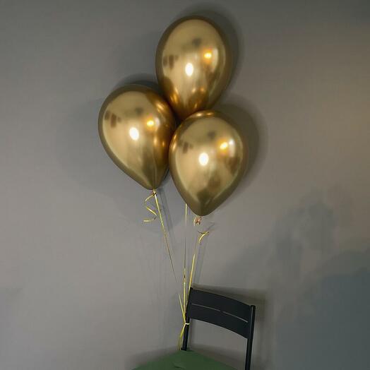 Helium balloons (balloons): 3pcs Chrome Gold