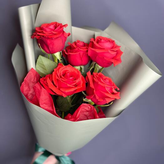Ramo de 5 rosas alo rojo