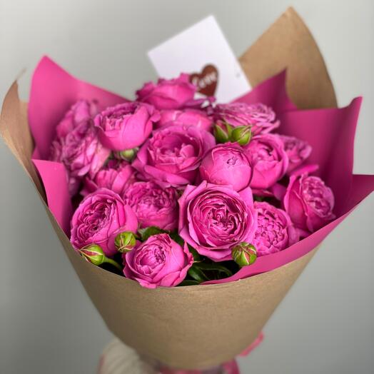Bouquet Of Peony-Shaped Pink Roses