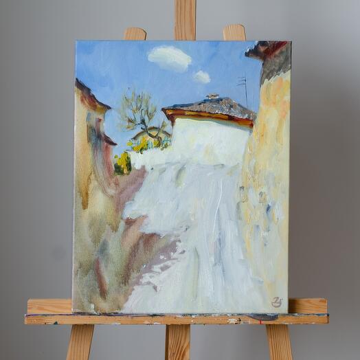 Pintura al óleo del paisaje