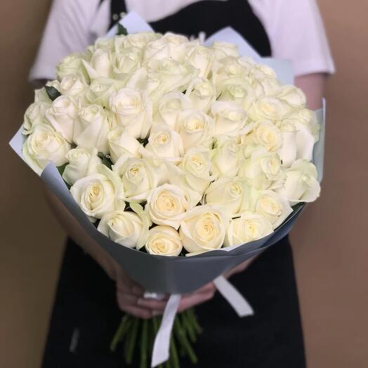 Rosas blancas 40-50cm 51 piezas en papel DECORATIVO
