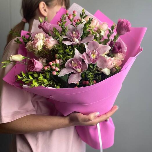 "Orquídea, rosa arbusto, Eustoma"