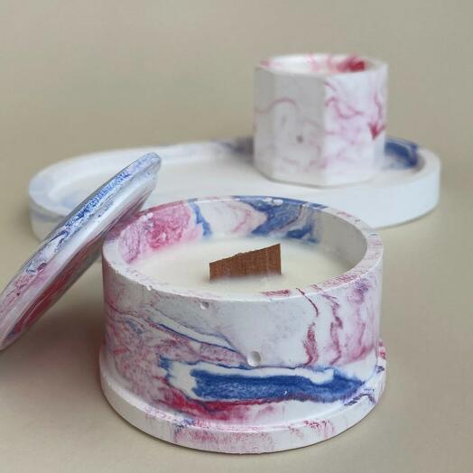 Подарочный набор — свечи на подставке ·8·