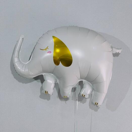 Foil balloon with helium white elephant