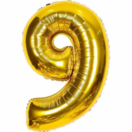 Шар фольгированный цифра "9"
