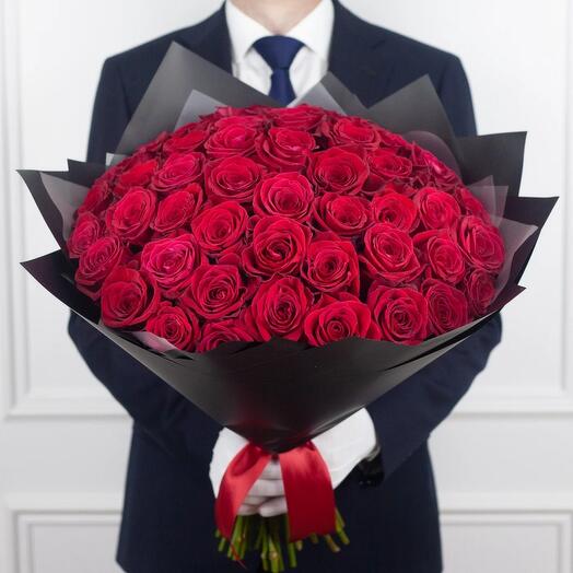 Ramo de 51 rosas rojas, 60 cm, Ecuador