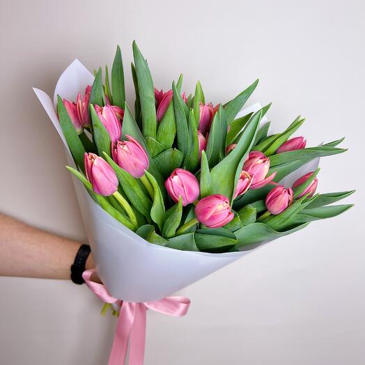 Букет из 25 пионовидных тюльпанов Columbus