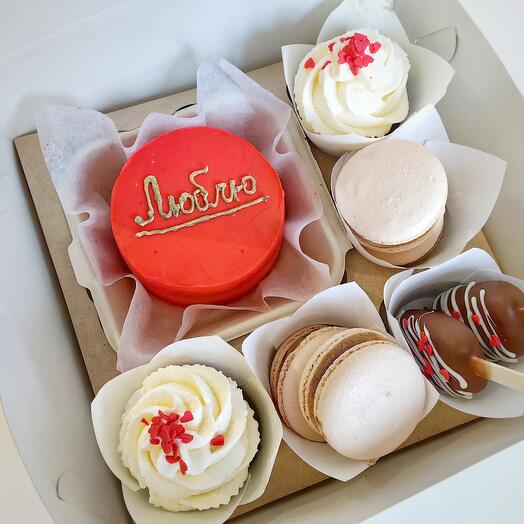 Набор с бенто, капкейками, макаронс, эскимо