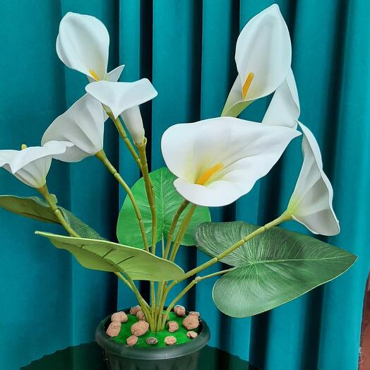 Комнатный цветок"Антуриум белый декоративный искусственный