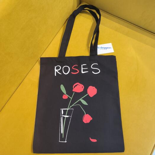 Шоппер с авторским принтом "Roses"
