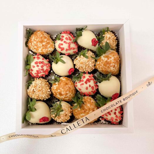 Strawberries in white chocolate