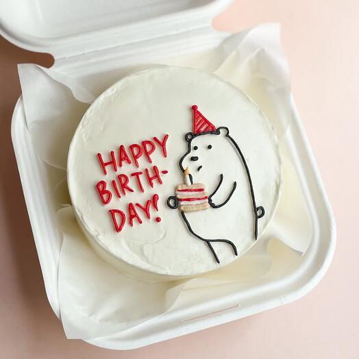 Бенто-торт с мишкой Happy birthday