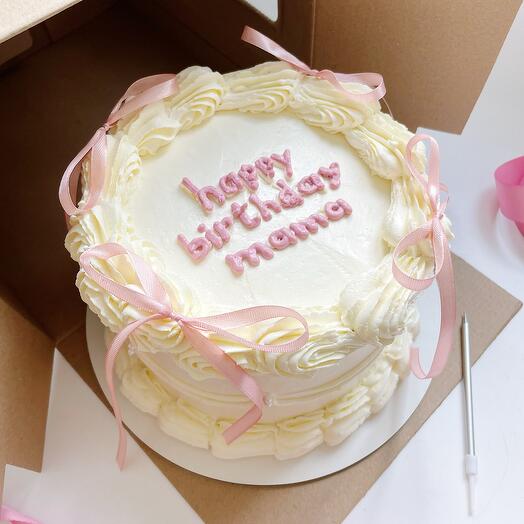 Pastel con letras Rosadas y arcos 1,5 kg