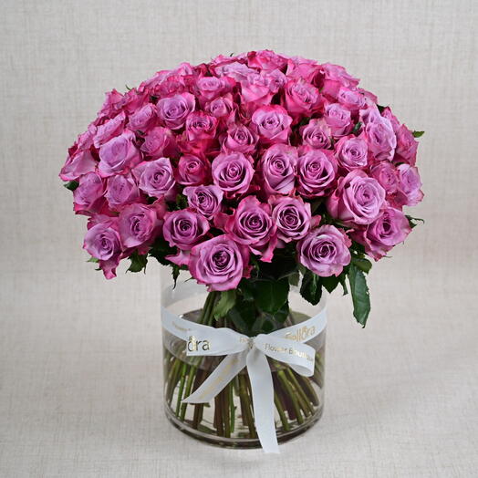 101 Purple Roses Vase