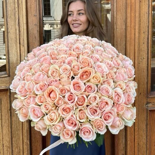 101 Peach Roses 60cm