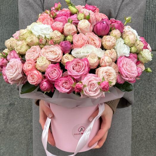 Цветы в коробке микс