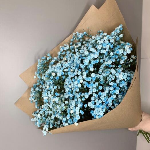 Гипсофила голубая в крафте 💙