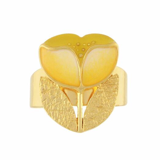 Кольцо TARATATA, Crocus, разъемное,цветная смола и микрошарики, TT-H24-02409-20Y желтый