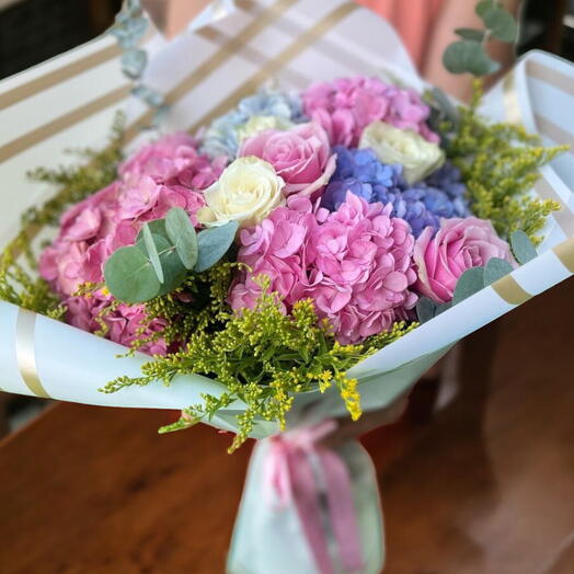 Hydrangea and Roses