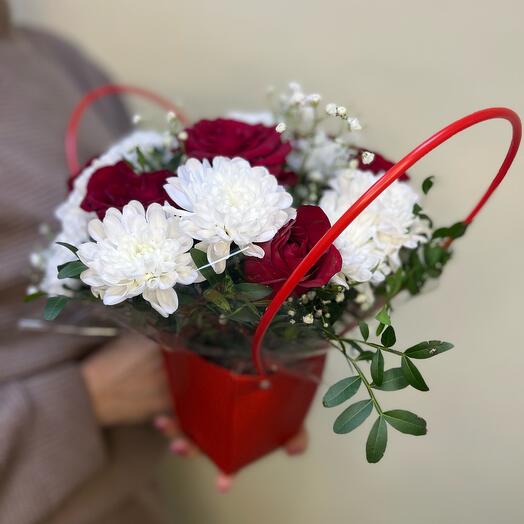 Мини композиция крсасная